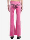 Sweet Society Pink Glitter Butterflies Velvet Girls Lounge Pants, PINK, alternate