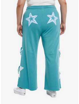 Sweet Society® Teal Star Lace-Up Wide Leg Girls Lounge Pants Plus Size, , hi-res