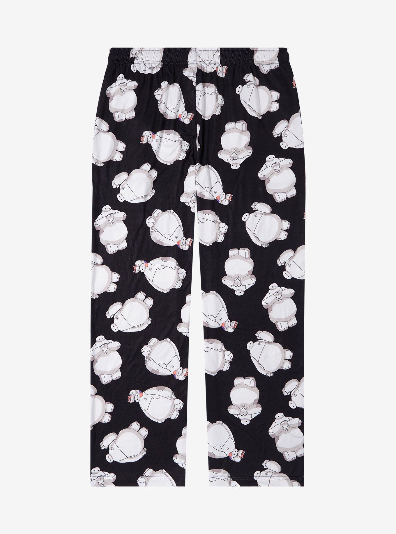 Disney Big Hero 6 Baymax and Mochi Allover Print Sleep Pants — BoxLunch Exclusive, BLACK, alternate