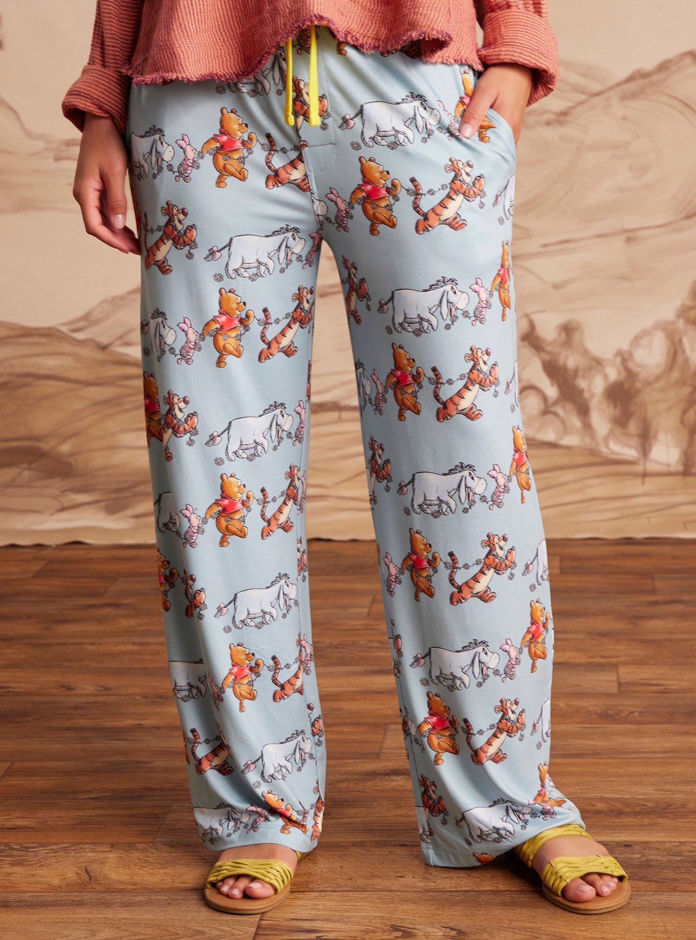 Disney Winnie the Pooh and Friends Marching Allover Print Sleep Pants — BoxLunch Exclusive, LIGHT BLUE, alternate