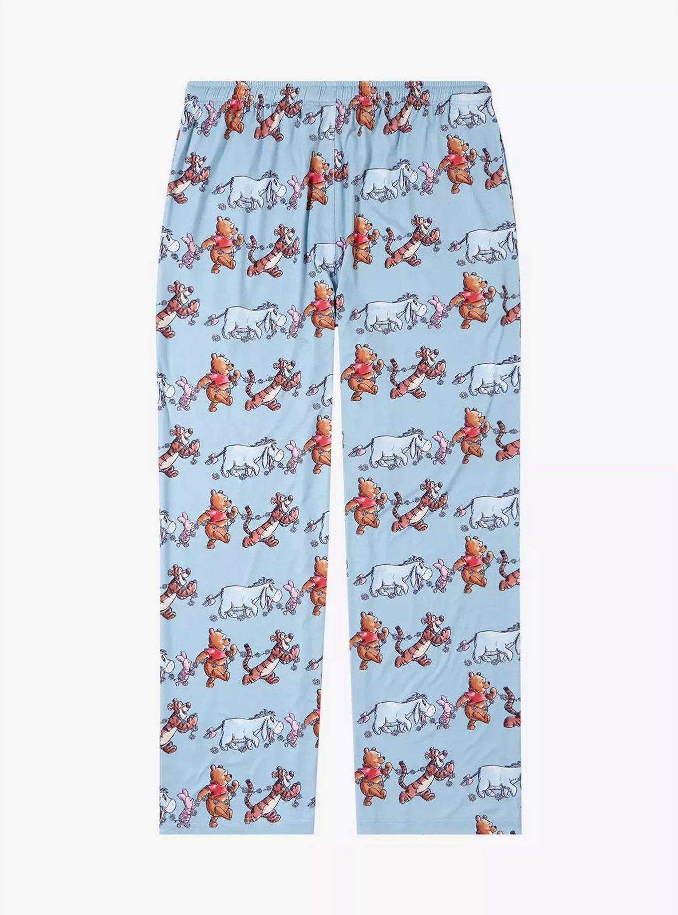 Disney Winnie the Pooh and Friends Marching Allover Print Sleep Pants — BoxLunch Exclusive, LIGHT BLUE, alternate