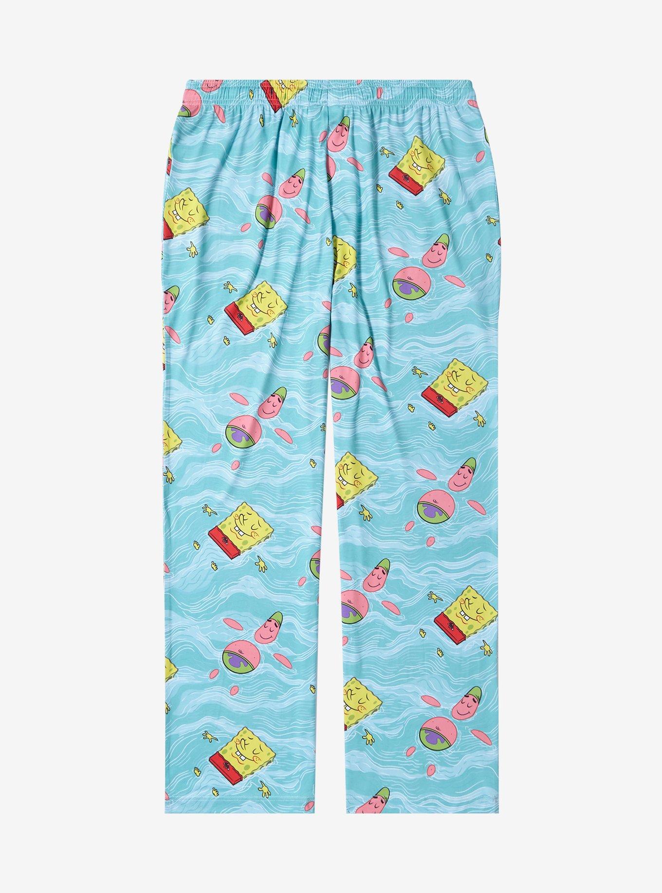 SpongeBob SquarePants Patrick and SpongeBob Swimming Allover Print Sleep Pants - BoxLunch Exclusive, BLUE, alternate