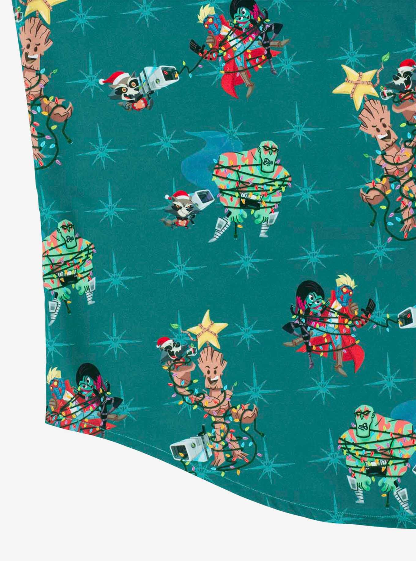 RSVLTS x Marvel Guardians of the Galaxy "Rocket Around the Christmas Tree" Button-Up Shirt, , hi-res