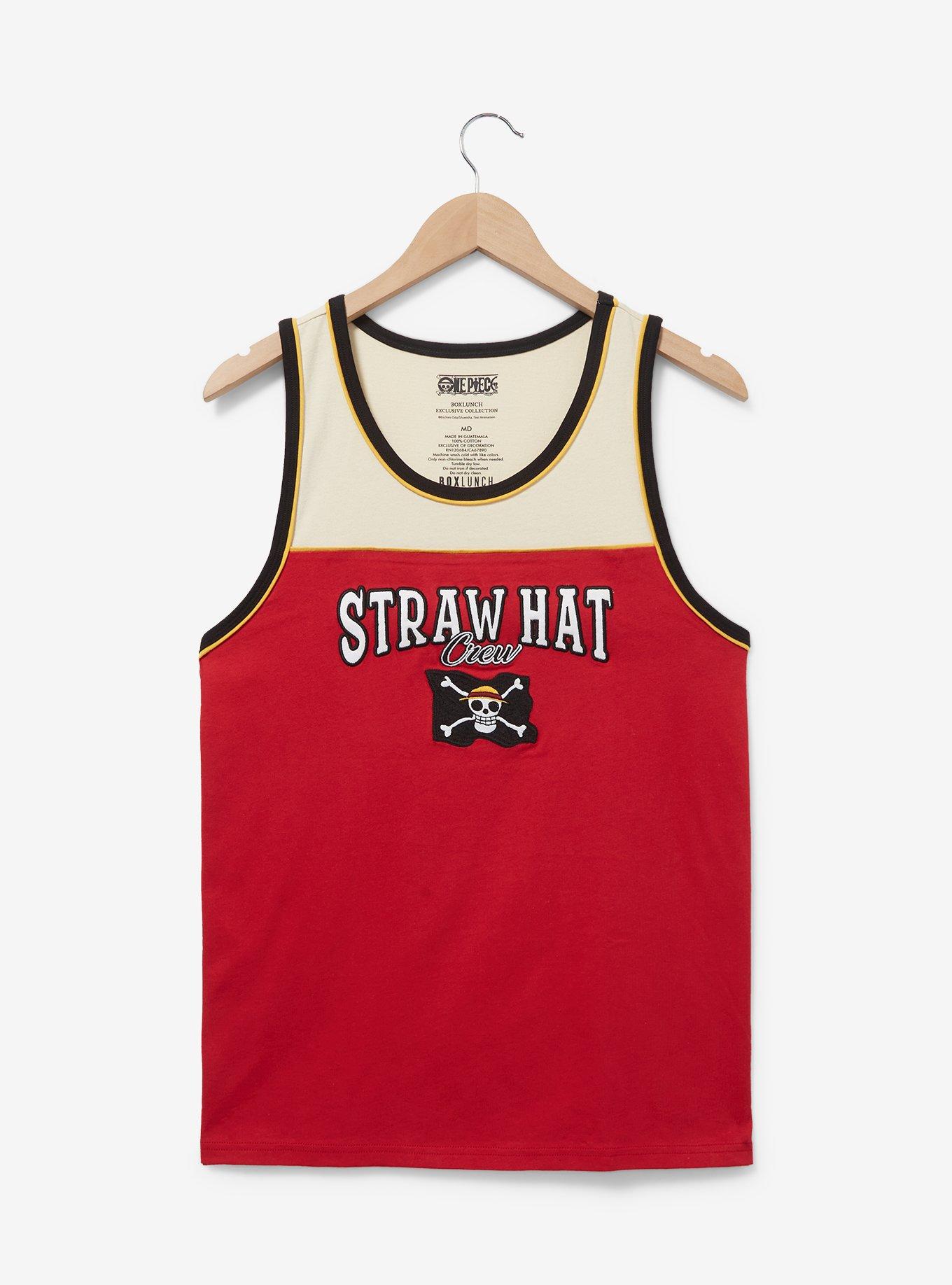 One Piece Straw Hat Crew Panel Tank - BoxLunch Exclusive, DARK RED, alternate