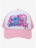 Disney Lilo & Stitch Angel and Stitch Airbrush Youth Trucker Cap - BoxLunch Exclusive, , alternate