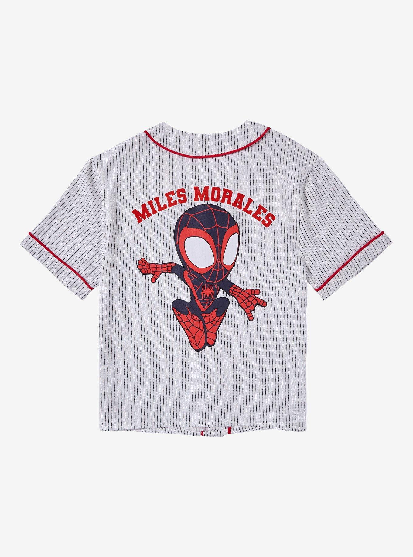 Marvel Spider-Man Miles Morales Toddler Pinstripe Baseball Jersey - BoxLunch Exclusive, , alternate