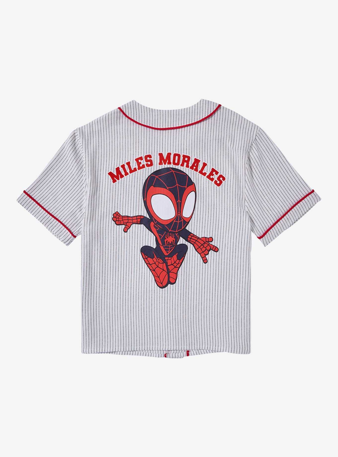 Marvel Spider-Man Miles Morales Toddler Pinstripe Baseball Jersey - BoxLunch Exclusive, , hi-res