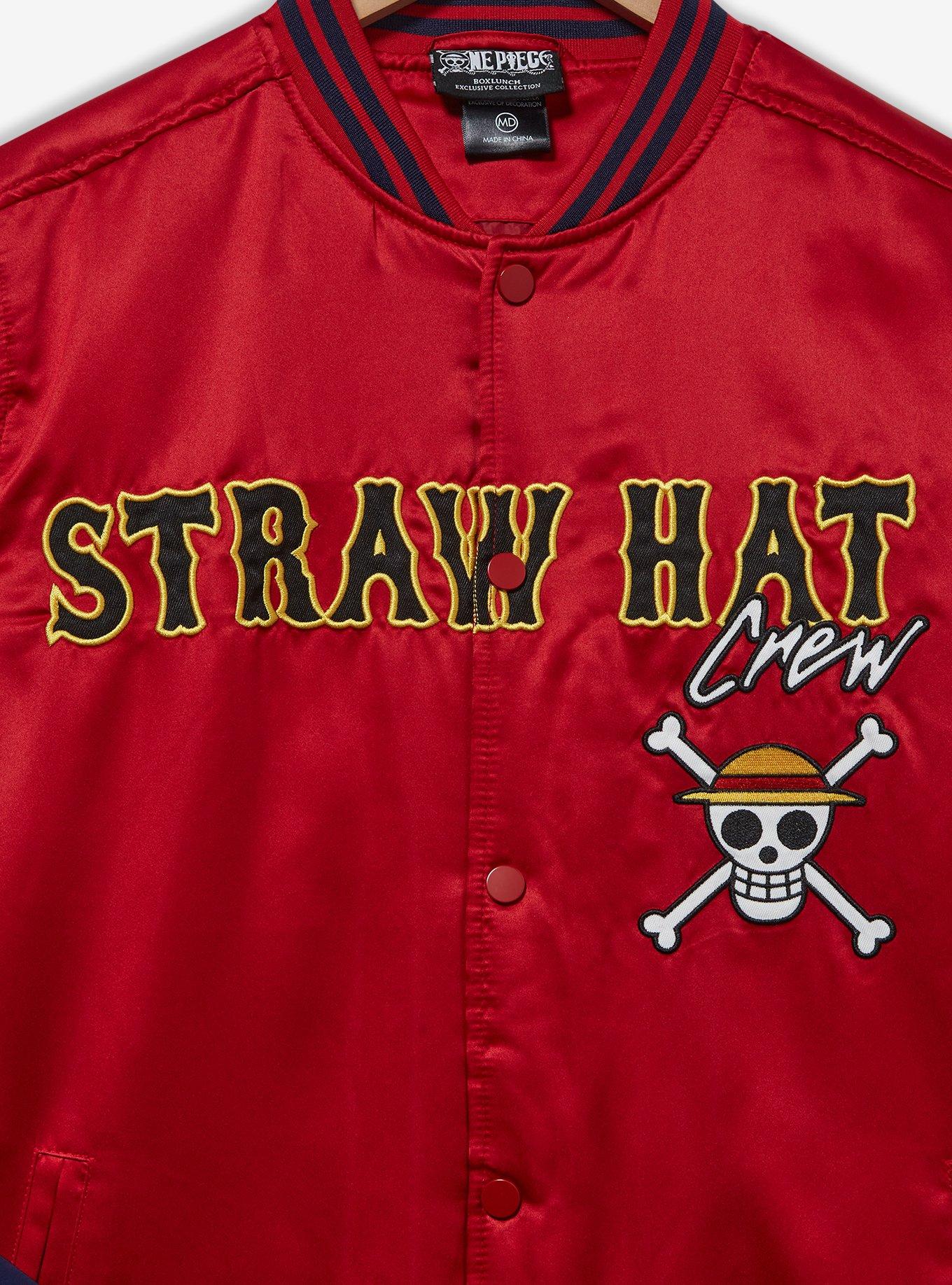 One Piece Straw Hat Crew Bomber Jacket - BoxLunch Exclusive, DARK RED, alternate