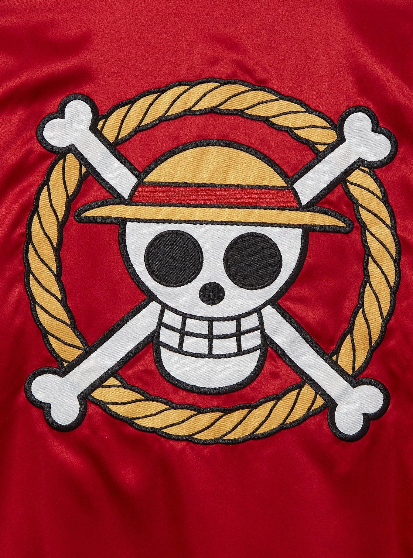 One Piece Straw Hat Crew Bomber Jacket - BoxLunch Exclusive, DARK RED, alternate