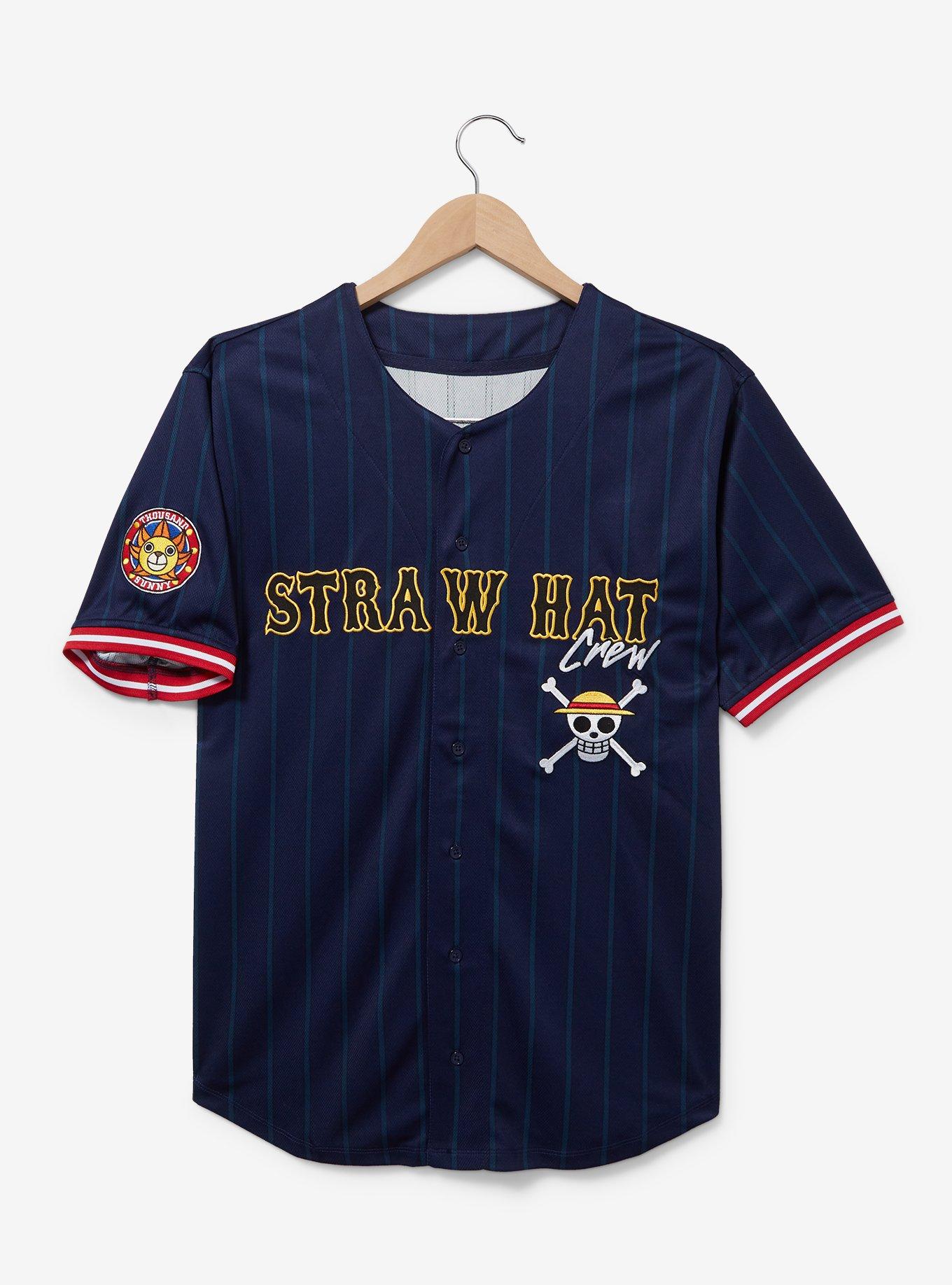 One Piece Monkey D. Luffy Straw Hat Crew Baseball Jersey — BoxLunch Exclusive, , hi-res