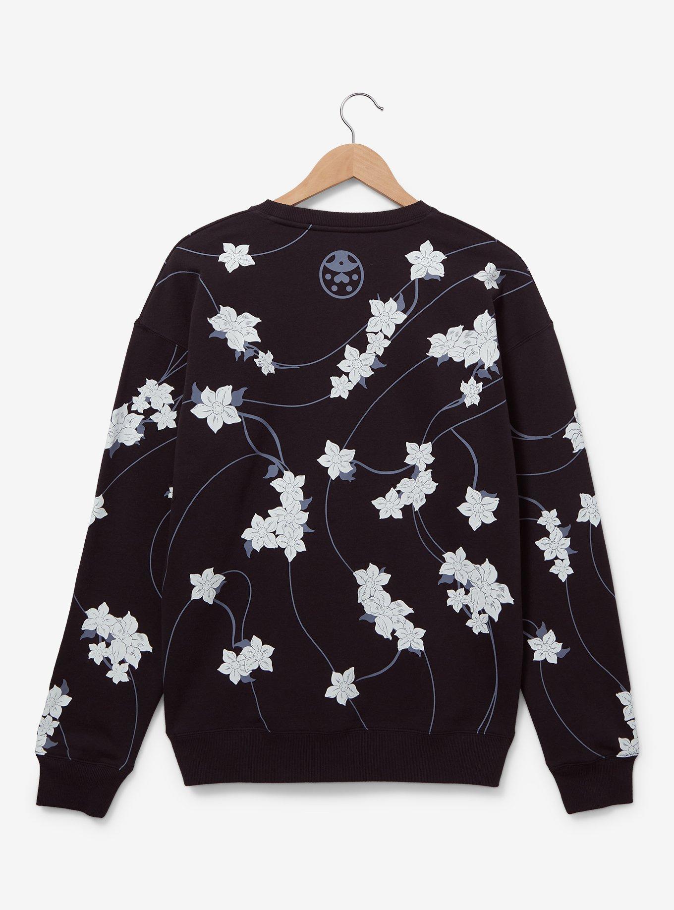 JoJo's Bizarre Adventure Floral Allover Print Crewneck - BoxLunch Exclusive, BLACK, alternate