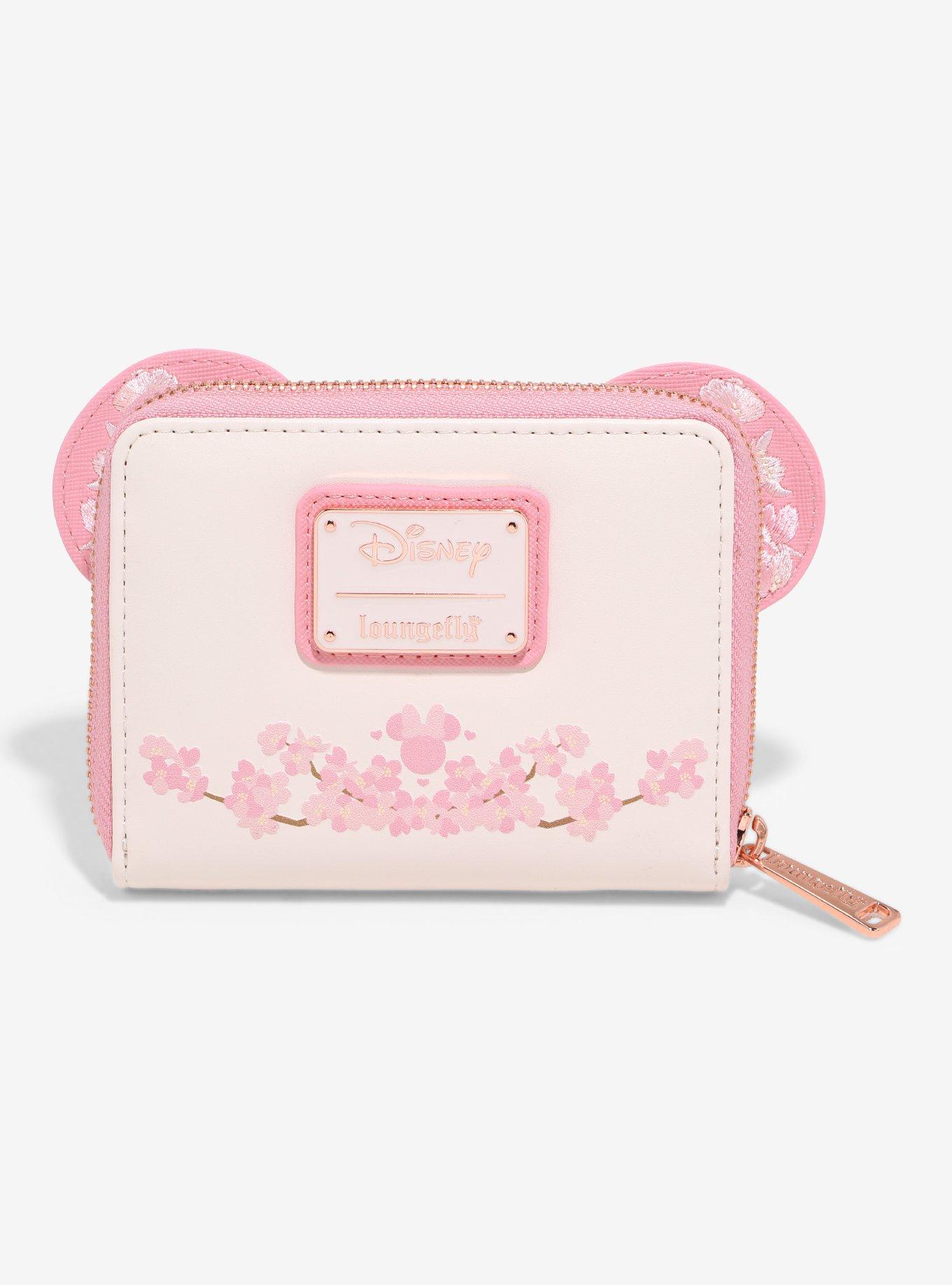 Loungefly Disney Minnie Mouse Cherry Blossom Ears Small Zip Wallet- BoxLunch Exclusive, , hi-res