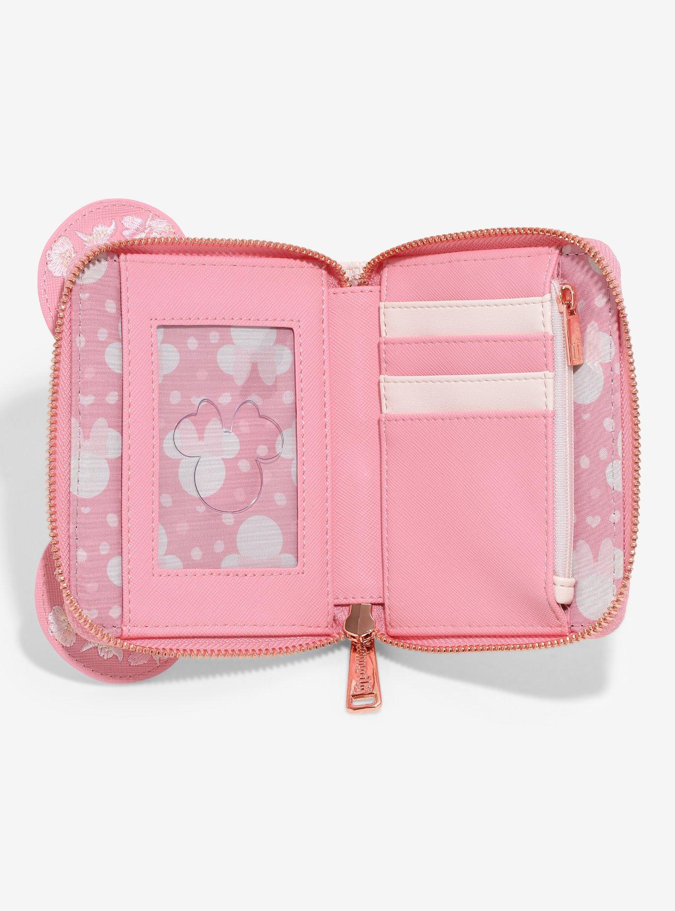 Loungefly Disney Minnie Mouse Cherry Blossom Ears Small Zip Wallet- BoxLunch Exclusive