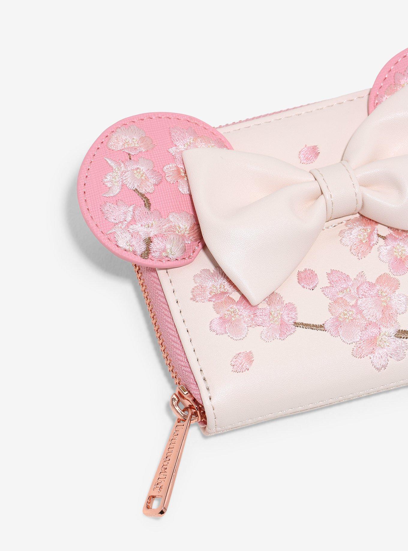 Loungefly Disney Minnie Mouse Cherry Blossom Ears Small Zip Wallet- BoxLunch Exclusive, , alternate