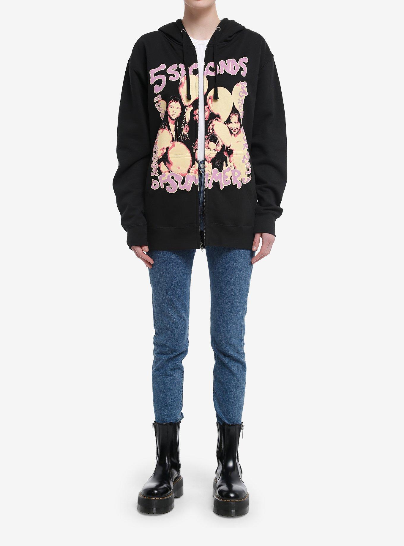 5 Seconds Of Summer Pink Tonal Girls Hoodie, , hi-res