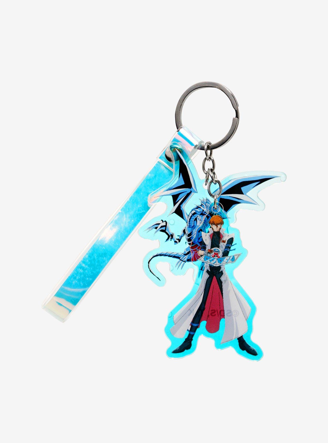 Yu-Gi-Oh! Blue-Eyes and Seto Kaiba Iridescent Charm Keychain — BoxLunch Exclusive