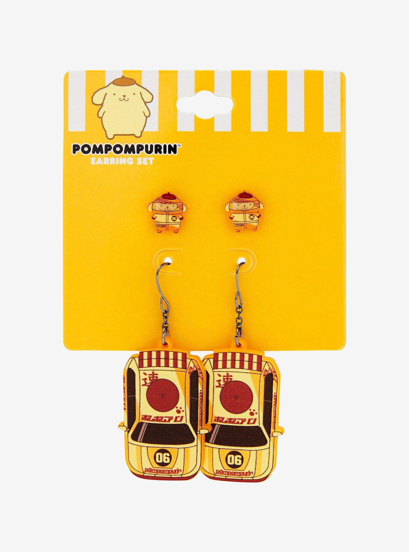 Sanrio Pompompurin Racing Earring Set - BoxLunch Exclusive, , hi-res