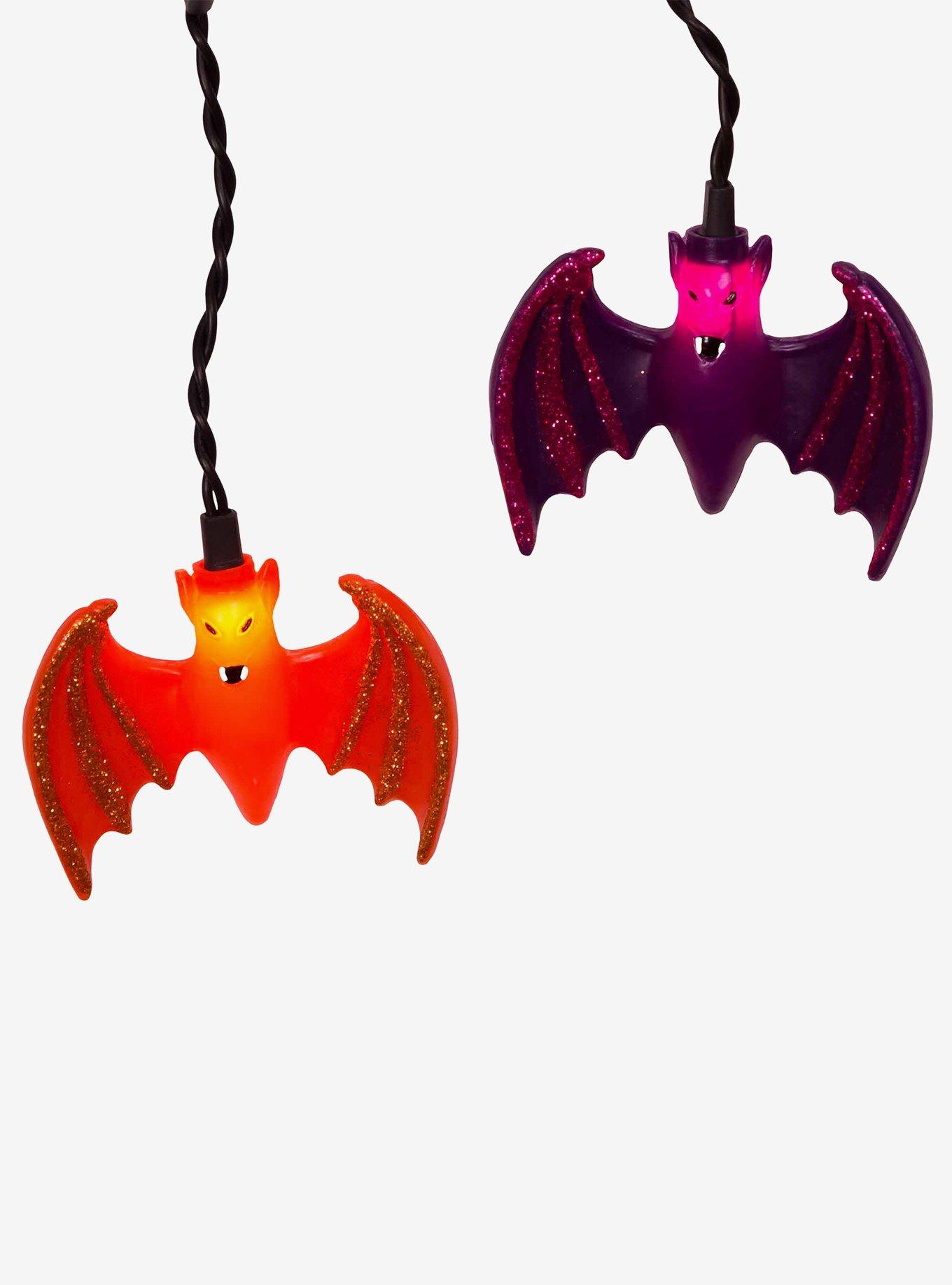 Purple and Orange Bat Icicle Light Set, , hi-res