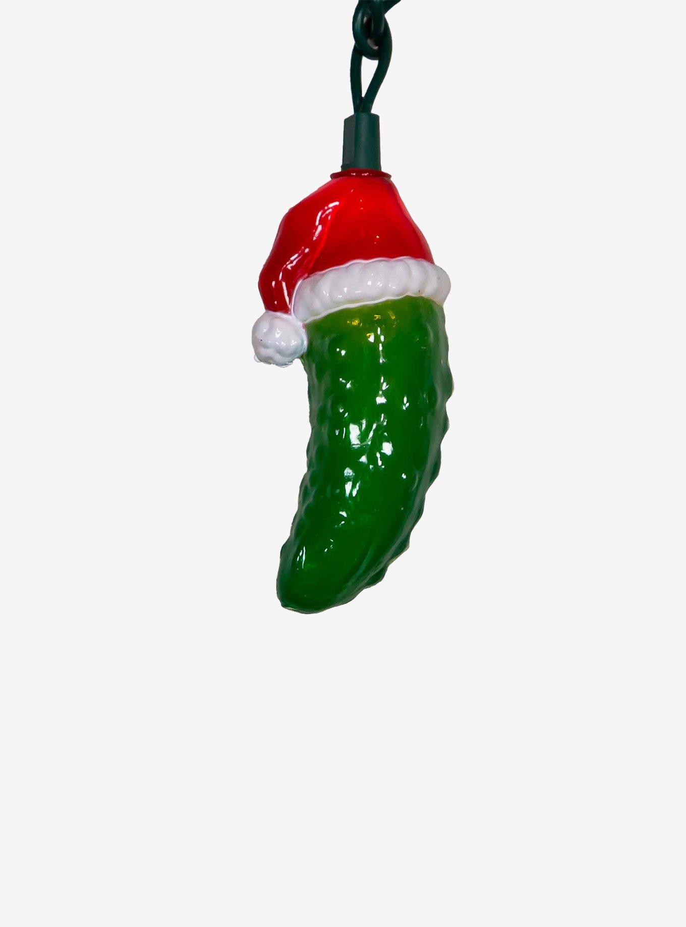 Pickle with Santa Hat Light Set, , alternate