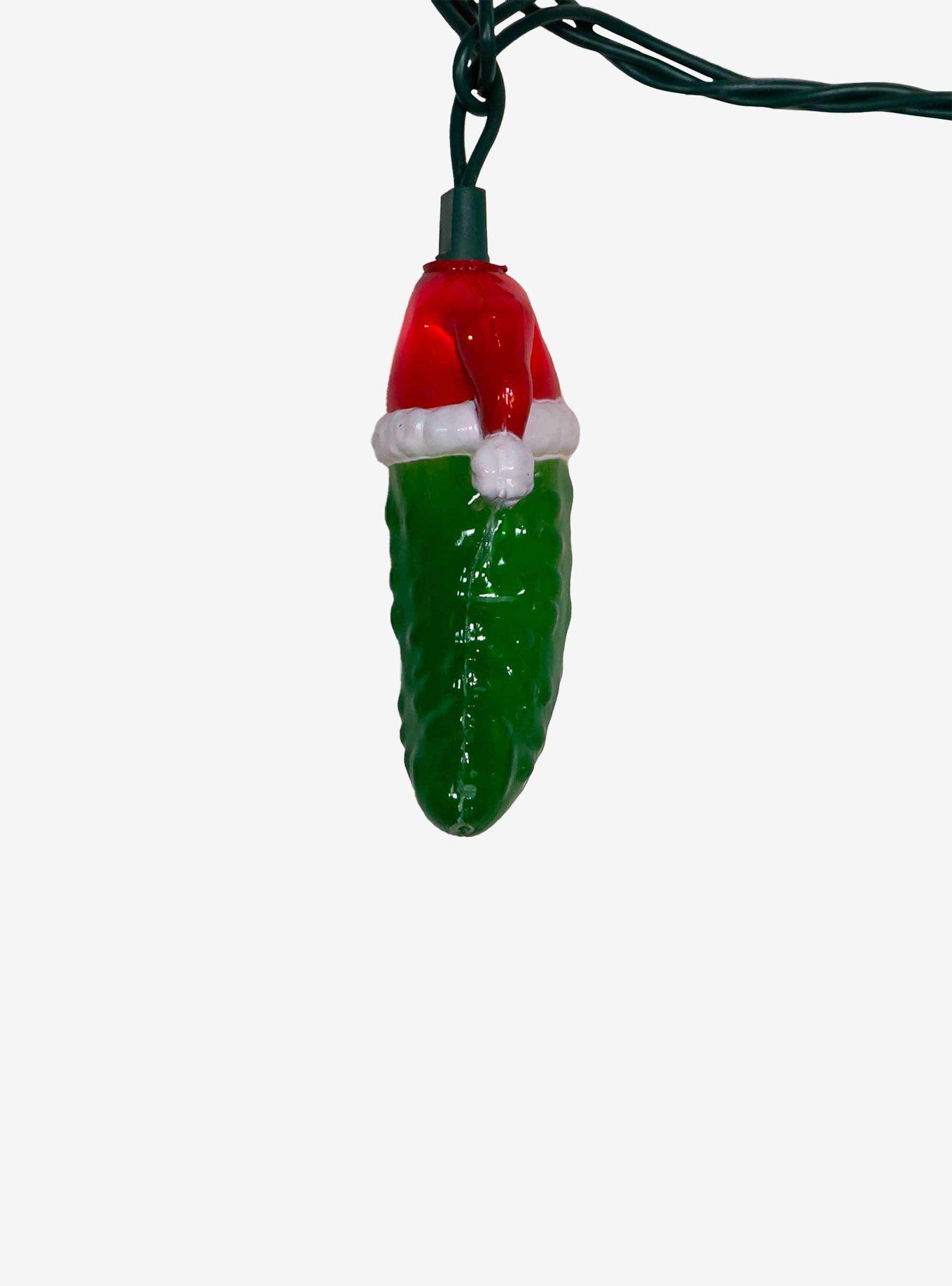 Pickle with Santa Hat Light Set, , alternate
