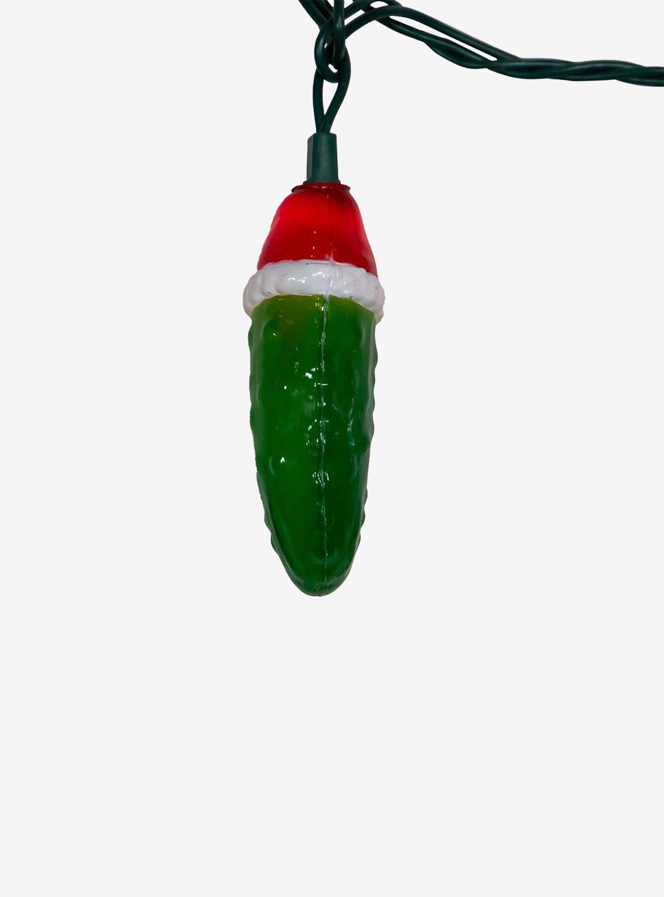Pickle with Santa Hat Light Set, , alternate