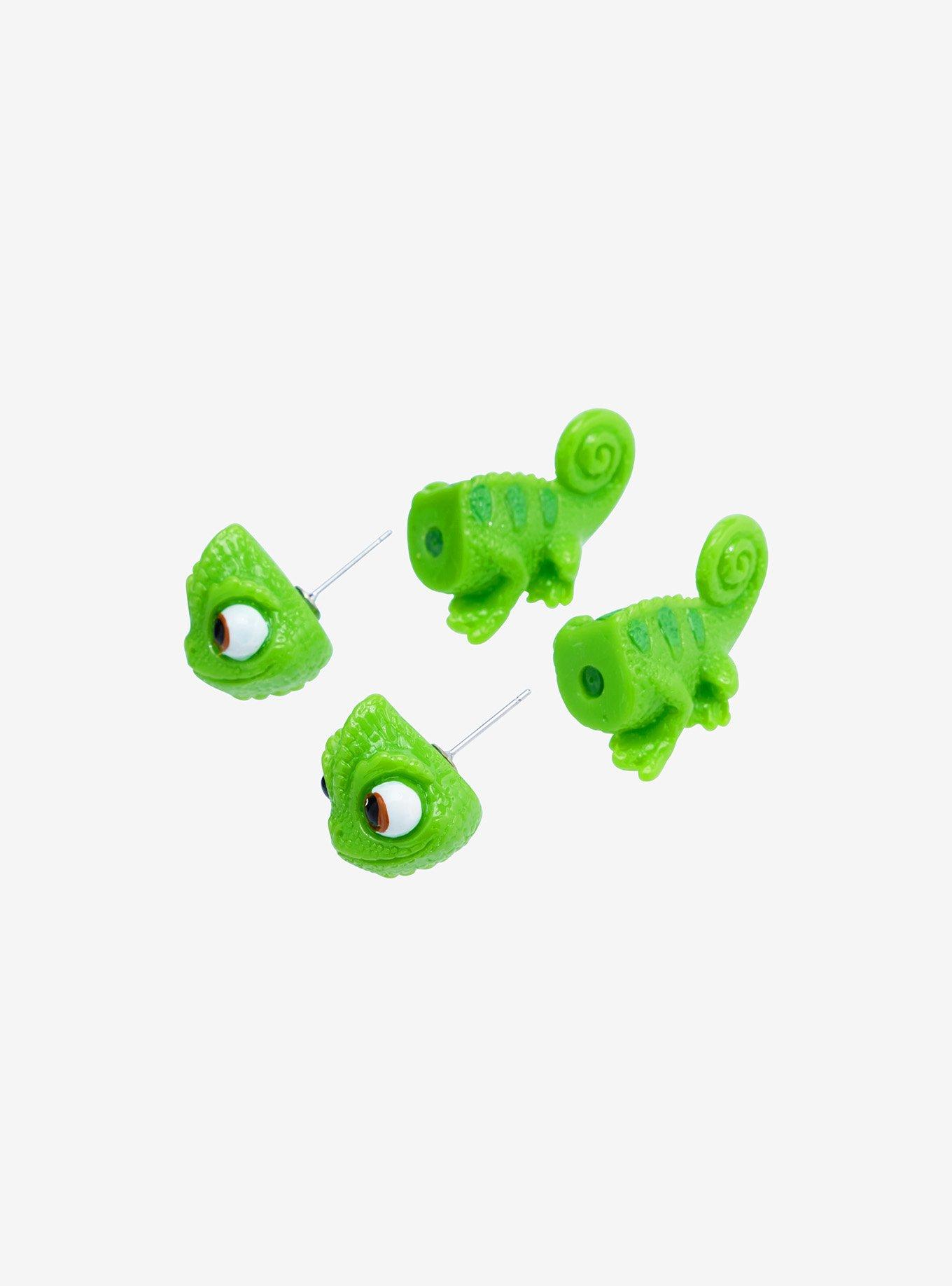 Disney Tangled Pascal Front/Back Earrings, , alternate