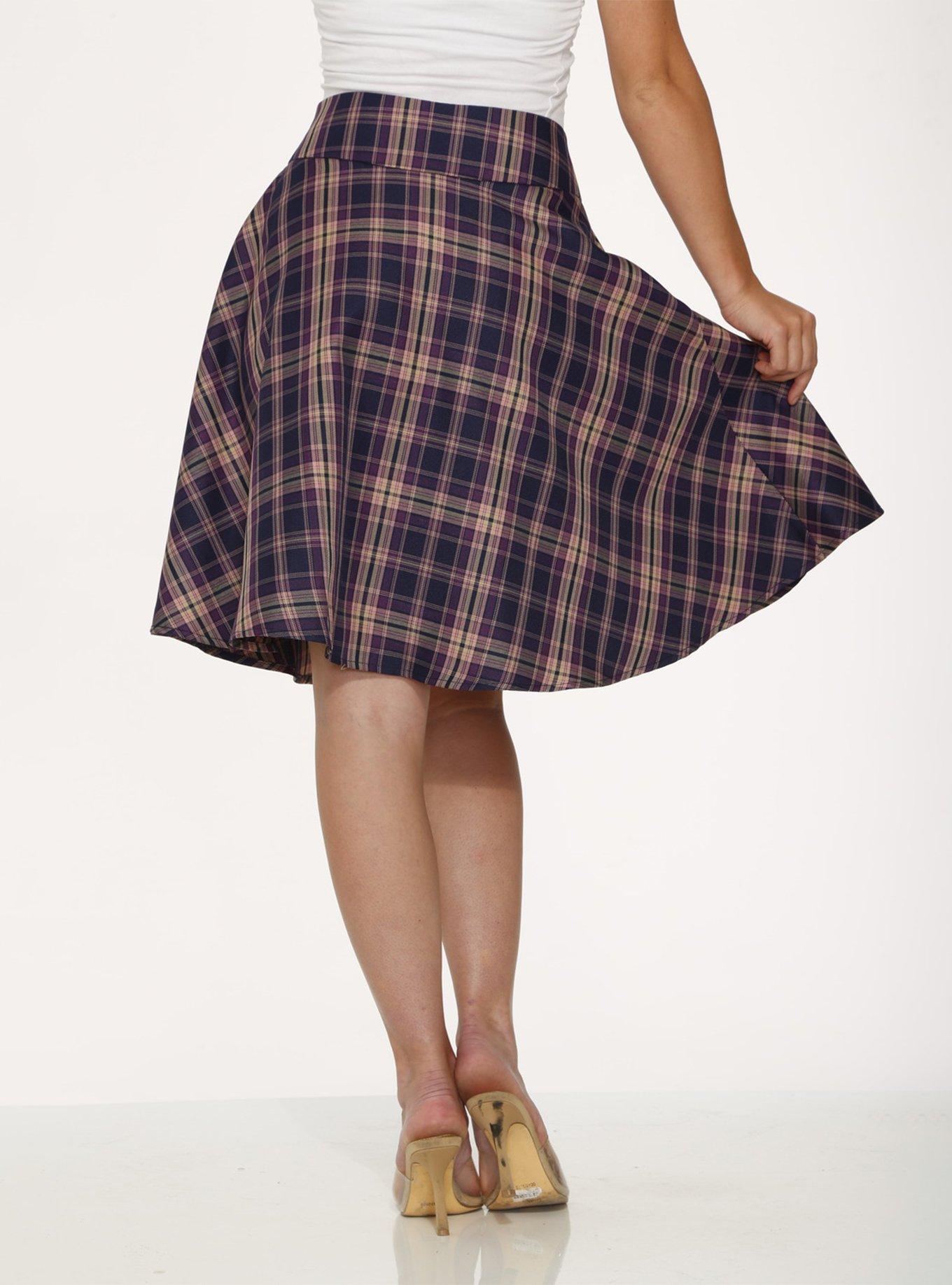 Purple Plaid Skirt, , hi-res