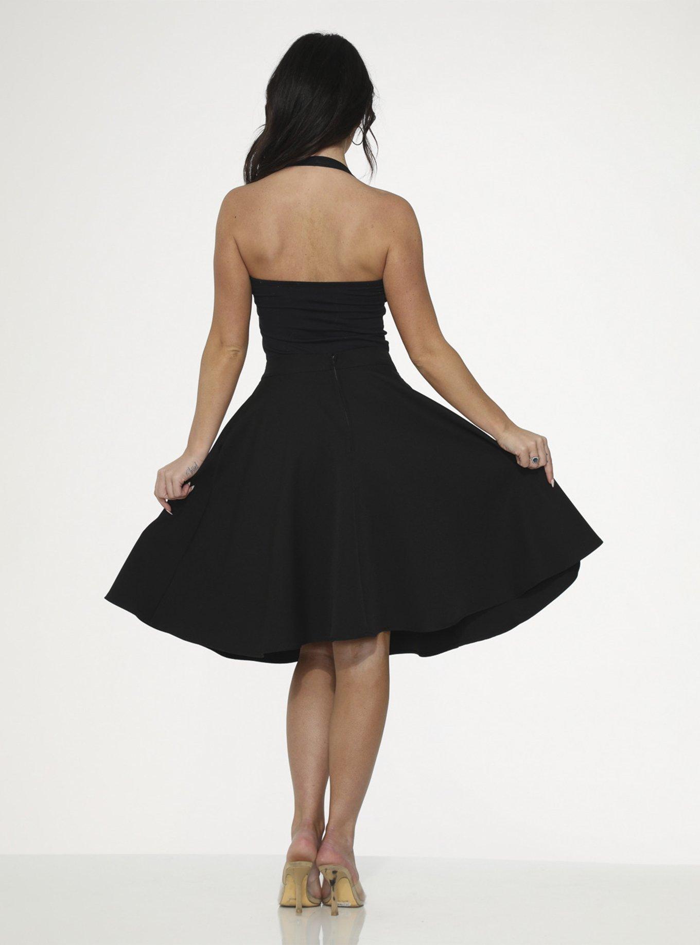 Black Hot Pink Poodle Skirt, BLACK, alternate