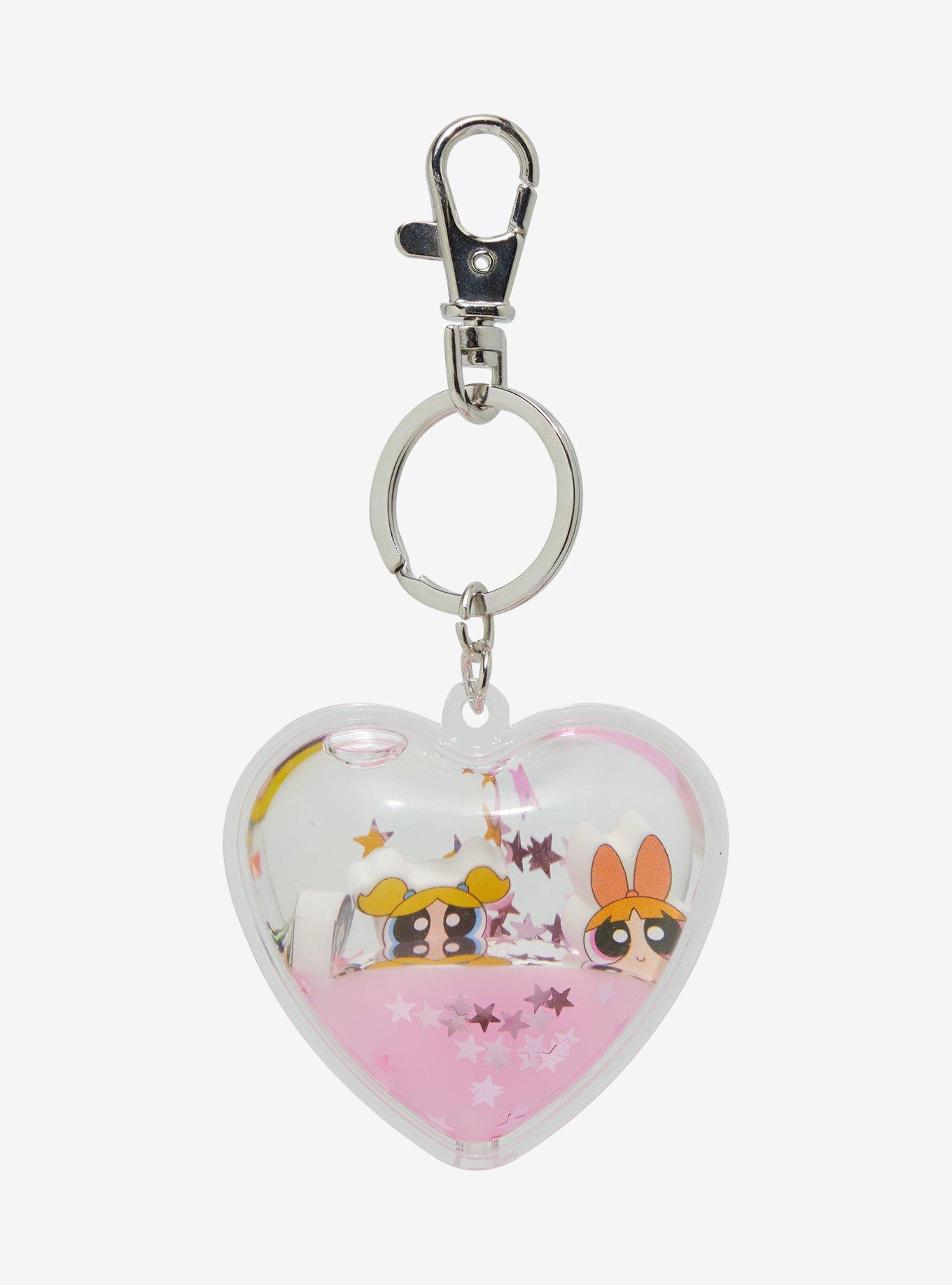 The Powerpuff Girls Glitter 3D Floating Heart Keychain, , alternate