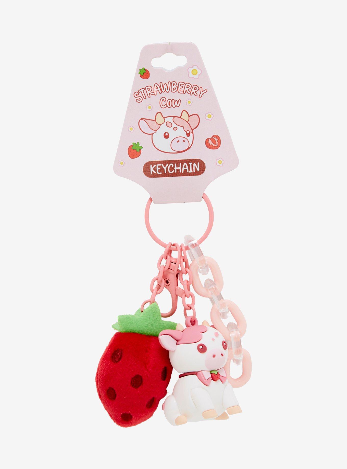 Strawberry Cow Multi-Charm Keychain