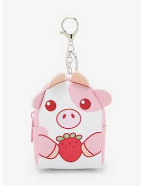 Strawberry Cow Mini Backpack Keychain, , hi-res