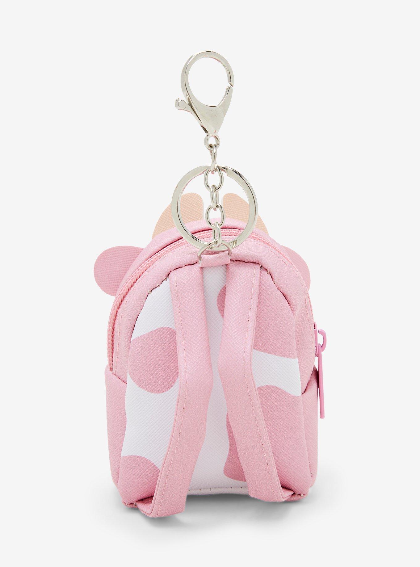 Strawberry Cow Mini Backpack Keychain