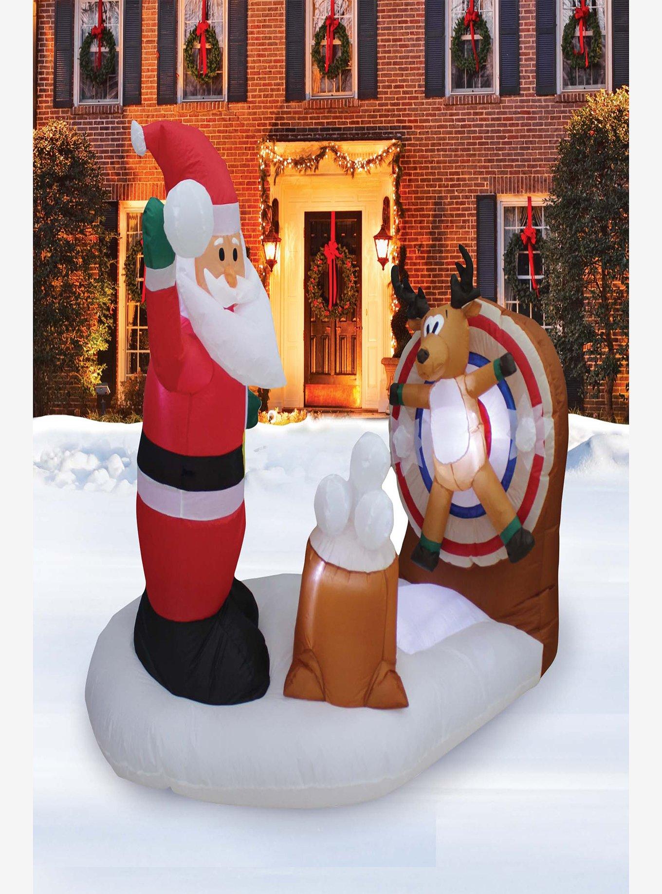 Animated Snowball Fight Inflatable Decor, , alternate