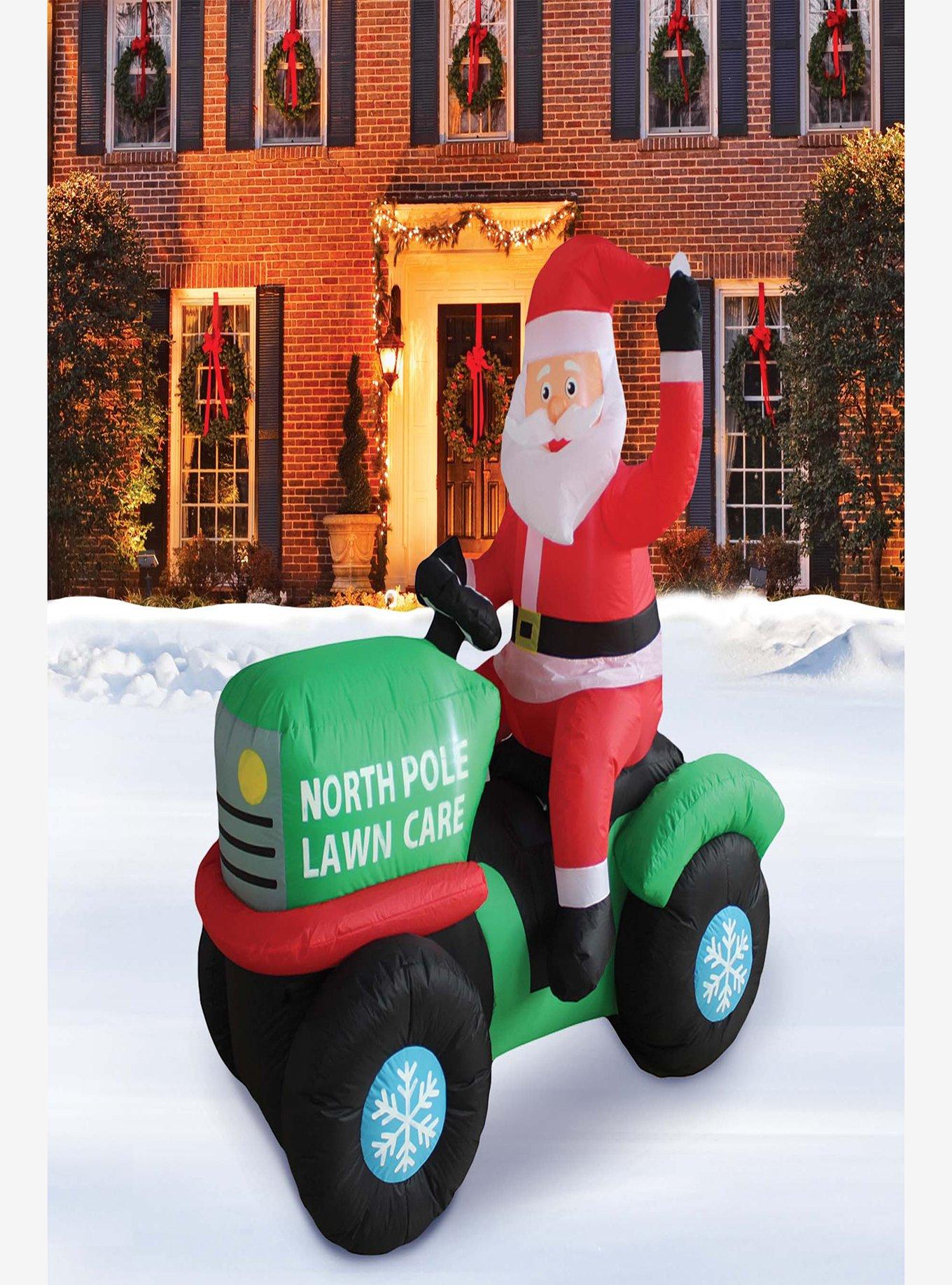 North Pole Lawn Care Santa Inflatable Decor, , alternate