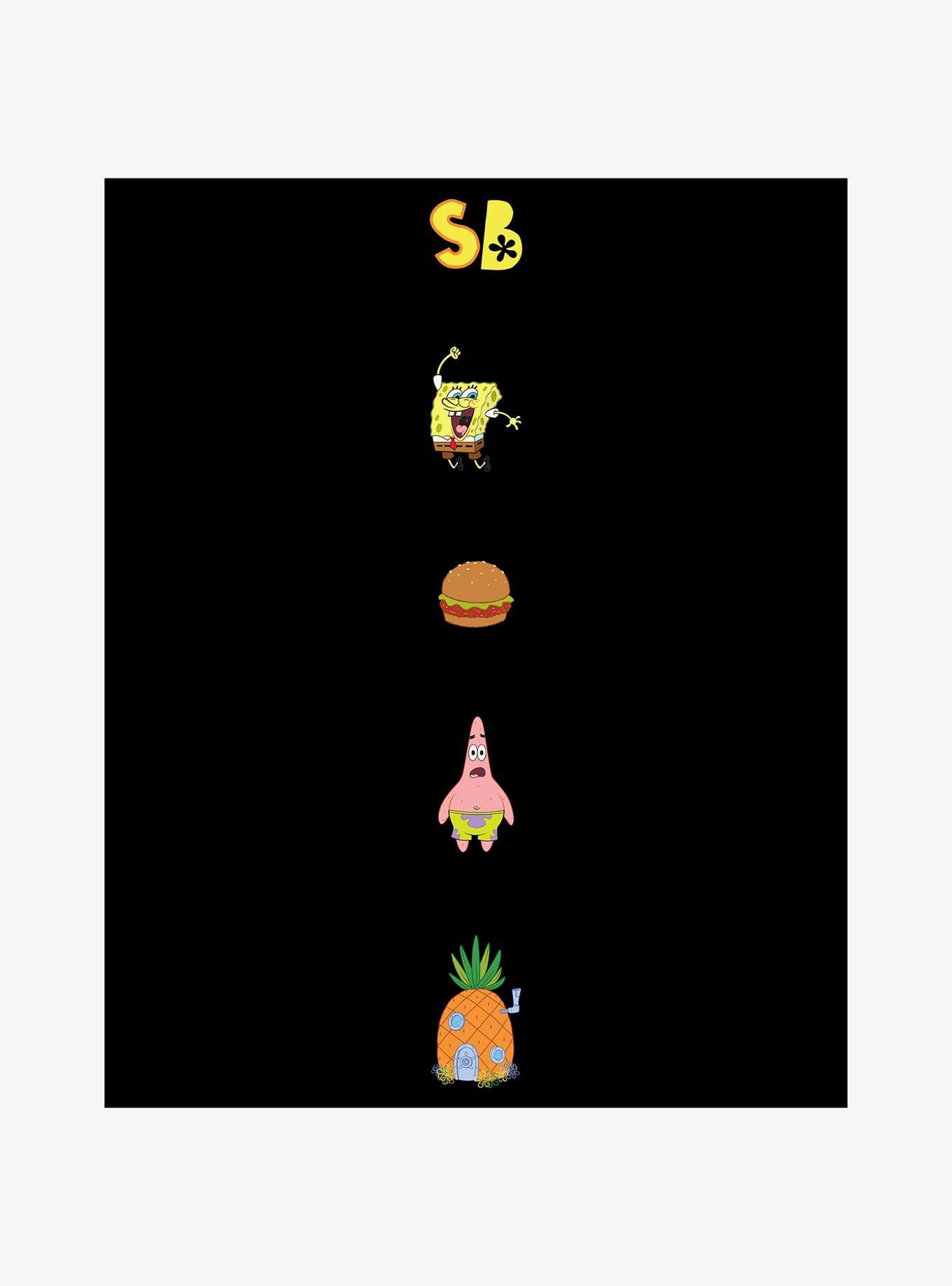 Spongebob Squarepants Krabby Patty and Patrick Icons Jogger Sweatpants, BLACK, alternate