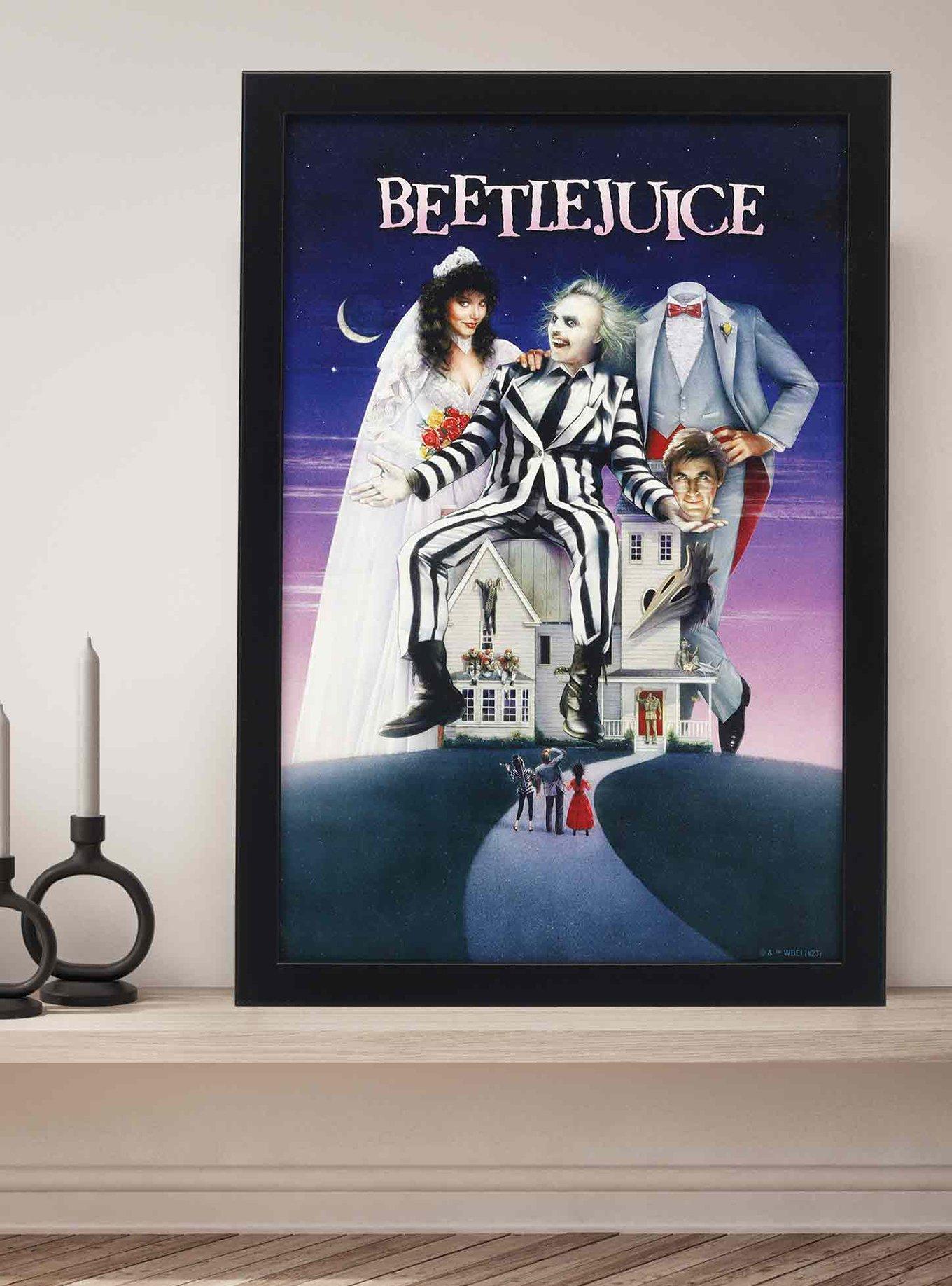 Beetlejuice Movie Poster Framed Wood Wall Decor