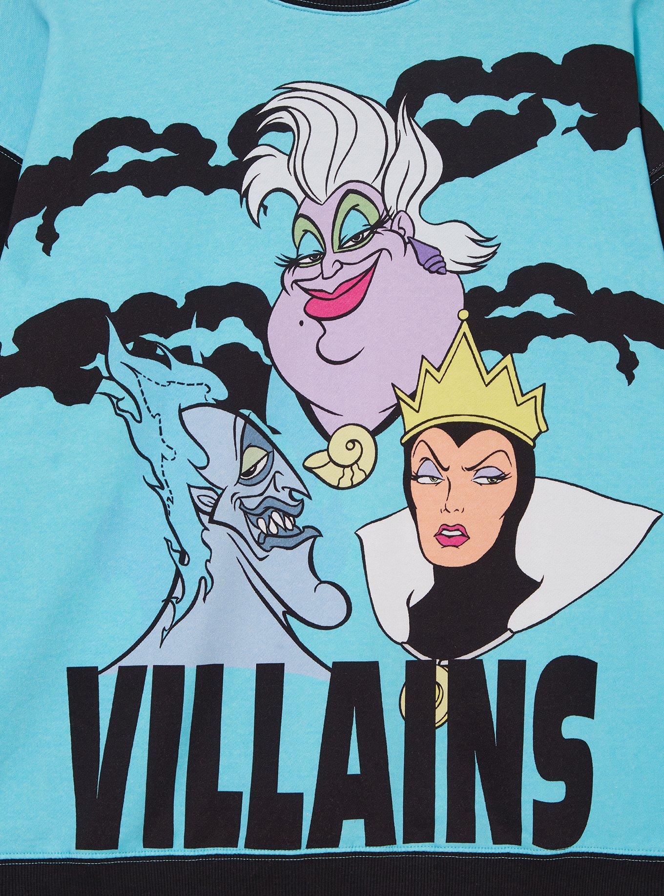 Disney Villains Group Portrait Women's Crewneck — BoxLunch Exclusive, MULTI, alternate