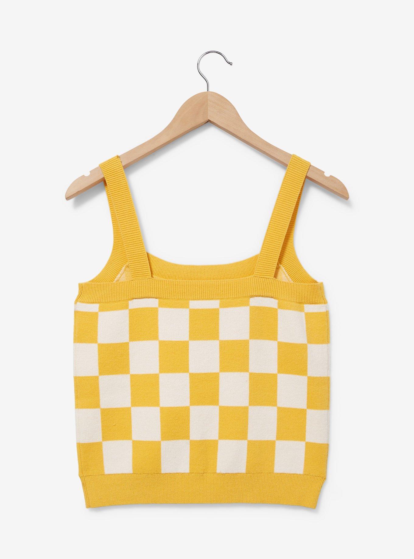 One Piece Chopper Cotton Candy Women's Cropped Knit Tank &mdash; BoxLunch Exclusive, CHECKERED, alternate
