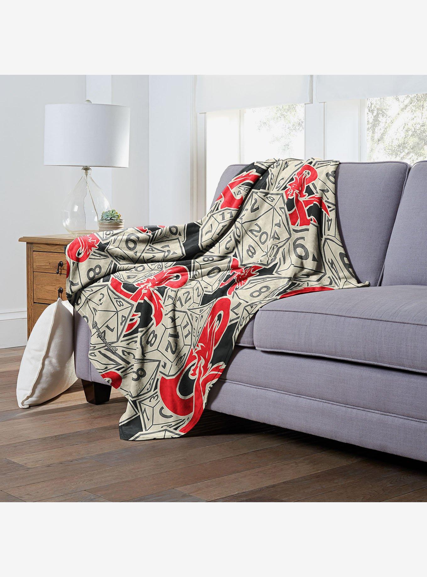 Dungeons & Dragons Logo Dice Silk Touch Throw Blanket, , alternate