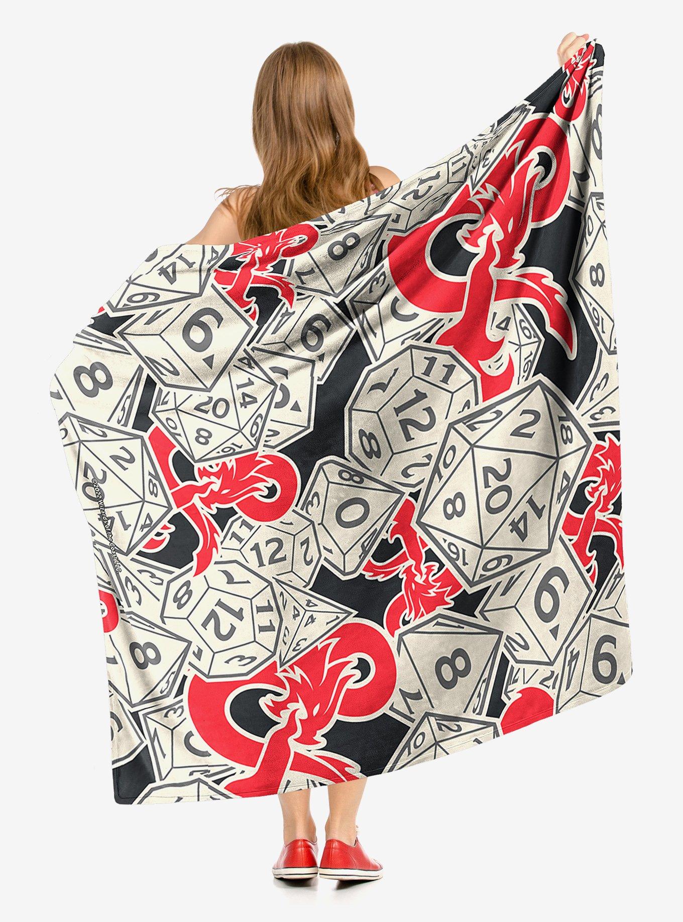 Dungeons & Dragons Logo Dice Silk Touch Throw Blanket, , alternate