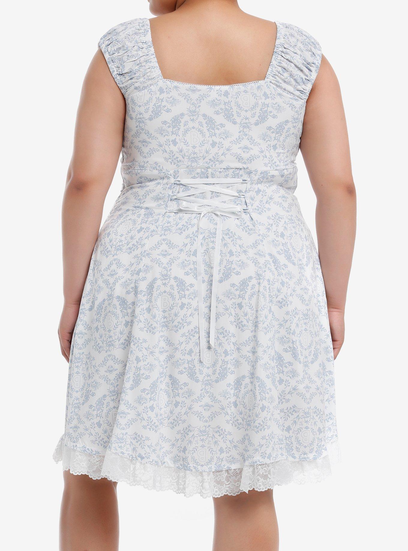 Her Universe Bridgerton Lace Babydoll Dress Plus Size, BLUE, alternate