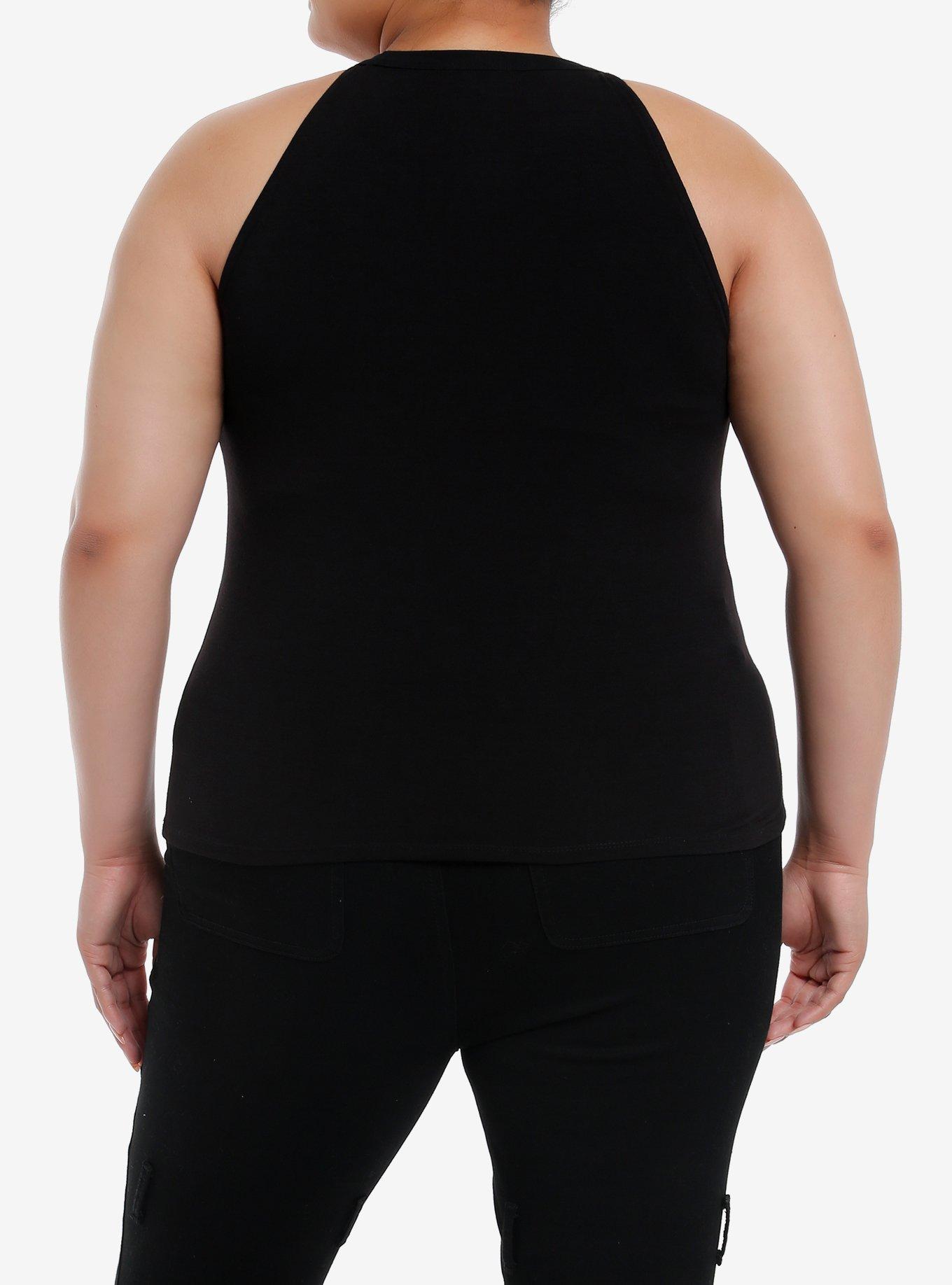 Social Collision Winged Heart Lace-Up Girls Tank Top Plus Size, RED, alternate