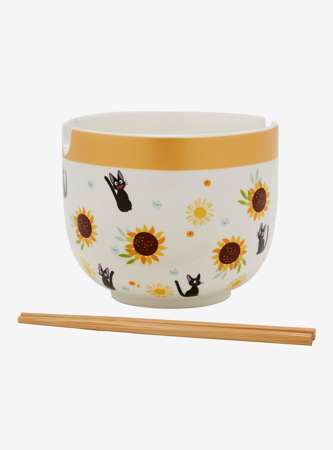 Studio Ghibli Kiki's Delivery Service Jiji Sunflower Ramen Bowl and Chopsticks — BoxLunch Exclusive, , alternate