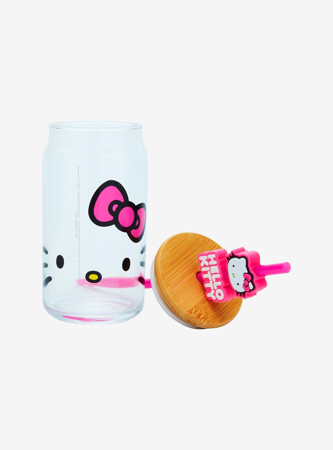 Hello Kitty Face Glass Cup