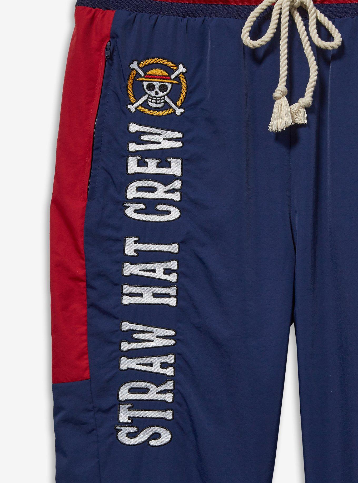 One Piece Straw Hat Crew Color Block Joggers - BoxLunch Exclusive, NAVY, alternate