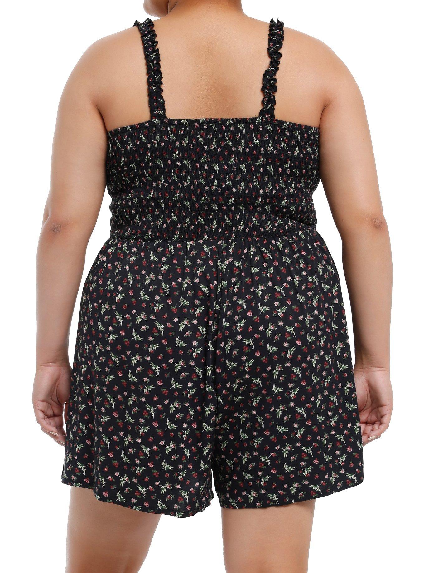 Thorn & Fable Fairy Floral Romper Plus Size, PINK, alternate