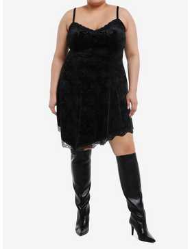 Cosmic Aura Black Celestial Scorpion Velvet Slip Dress Plus Size, , hi-res