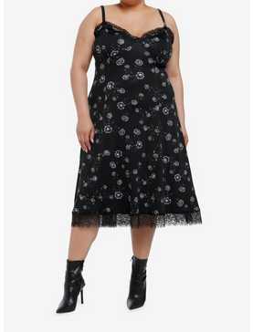 Cosmic Aura Skull Rose Midi Slip Dress Plus Size, , hi-res