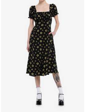Thorn & Fable Yellow Sunflower Empire Midi Dress, , hi-res