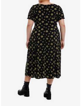 Thorn & Fable Yellow Sunflower Empire Midi Dress Plus Size, , hi-res